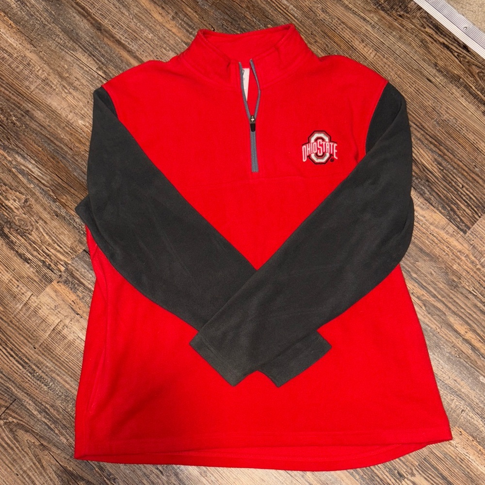 Ohio State Red and Black Quarter-Zip Pullover